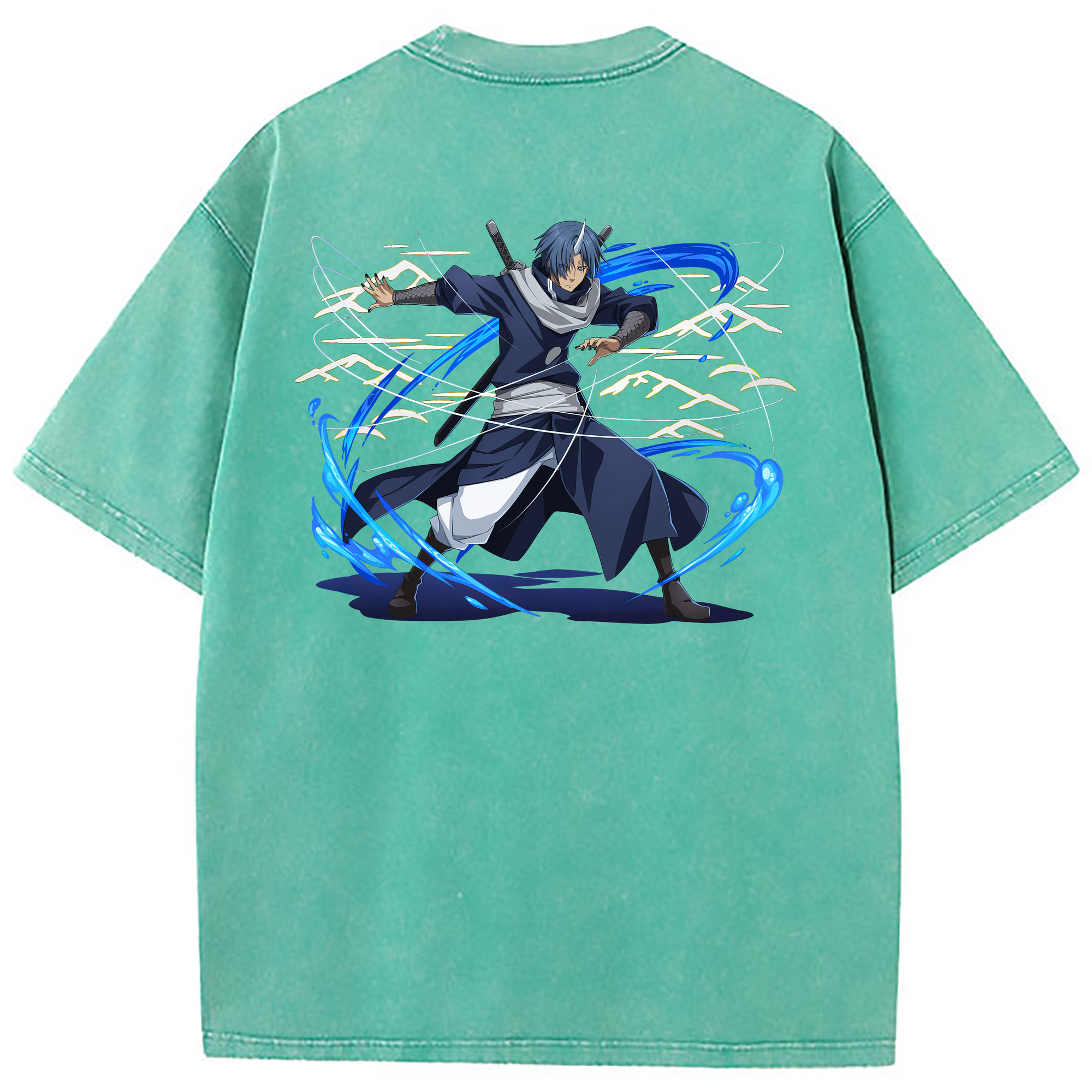 （画像用） 転スラ Regarding Reincarnated to Slime 綿100% ヴィンテージ風 半袖Tシャツ（背面プリント）